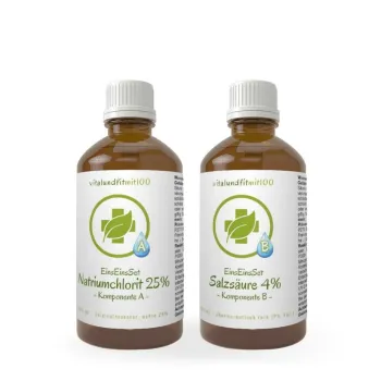 Eins-Eins-Set Natriumchlorit 25% + Salzsäure 4% 100ml Set in Braunglasflasche