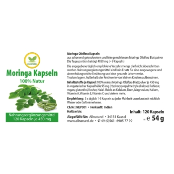 Moringa Oleifera Kapseln - 120 Kapseln